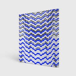 Холст квадратный Black and blue stripes on a white background, цвет: 3D-принт