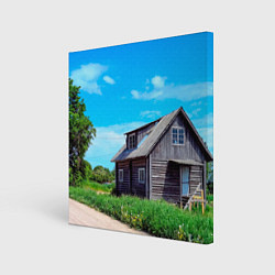 Холст квадратный Дом в деревне, цвет: 3D-принт
