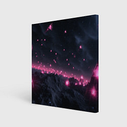 Холст квадратный Яркие пирамидки в космосе, цвет: 3D-принт