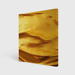 Холст квадратный Золотая поверхность с волнами и рябью, цвет: 3D-принт