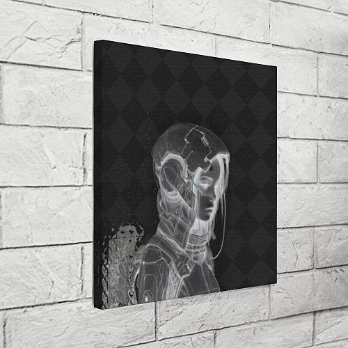 Картина квадратная Инверсия девушки в шлеме / 3D-принт – фото 3