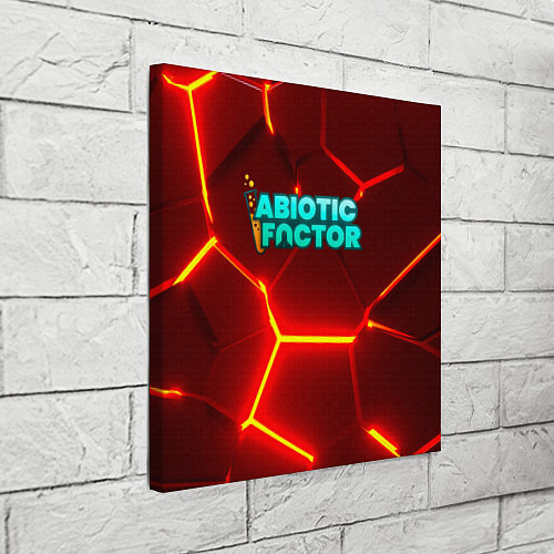 Картина квадратная Abiotic Factor логотип на красном неоновом фоне / 3D-принт – фото 3