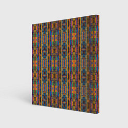 Холст квадратный Полоски африканские яркие, цвет: 3D-принт