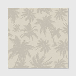 Холст квадратный Бежевые пальмы паттерн, цвет: 3D-принт — фото 2