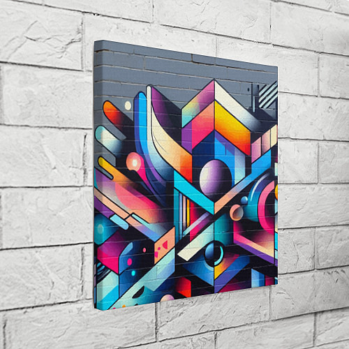 Картина квадратная Геометрическое абстрактное граффити - нейросеть / 3D-принт – фото 3