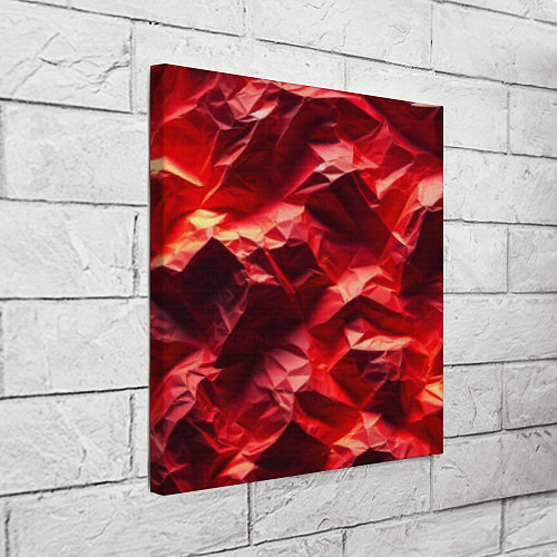 Картина квадратная Эффект текстуры мятой красной бумаги / 3D-принт – фото 3