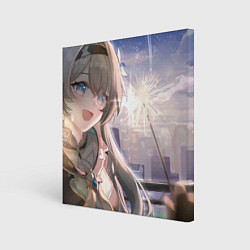 Холст квадратный Honkai Star Rail Firefly smile, цвет: 3D-принт