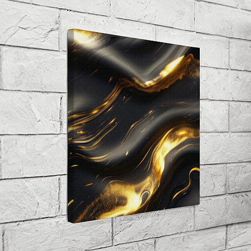 Картина квадратная Черно-золотая волнистая текстура / 3D-принт – фото 3