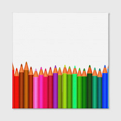 Холст квадратный Разноцветные карандаши художественные, цвет: 3D-принт — фото 2