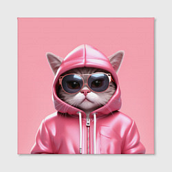 Холст квадратный Кошка в капюшоне, цвет: 3D-принт — фото 2
