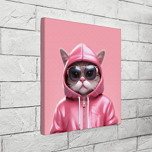 Картина квадратная Кошка в капюшоне / 3D-принт – фото 3
