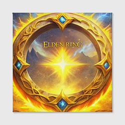 Холст квадратный Elden Ring лого и волшебное золотое кольцо, цвет: 3D-принт — фото 2