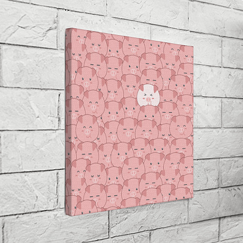 Картина квадратная Свинки паттерн / 3D-принт – фото 3