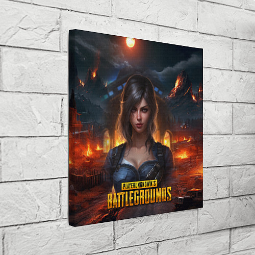 Картина квадратная Женский PUBG девушка в огне / 3D-принт – фото 3