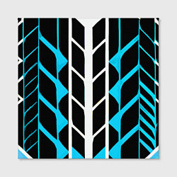 Холст квадратный Blue and white lines on a black background, цвет: 3D-принт — фото 2