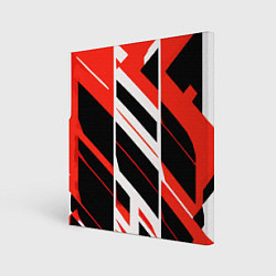 Холст квадратный Black and red stripes on a white background, цвет: 3D-принт