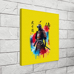 Холст квадратный Японский самурай - акварель Япония, цвет: 3D-принт — фото 2