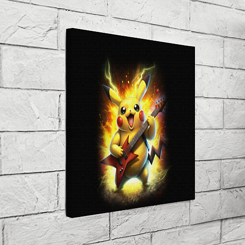 Картина квадратная Пикачу рок звезда с электрогитарой / 3D-принт – фото 3