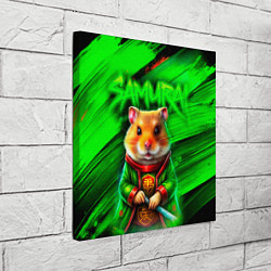 Холст квадратный Хомячок самурай, цвет: 3D-принт — фото 2