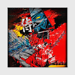 Холст квадратный Самурай и демон Они, цвет: 3D-принт — фото 2