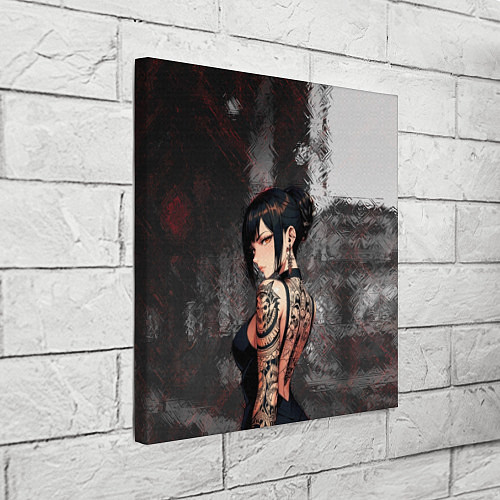 Картина квадратная Татуированная брюнетка / 3D-принт – фото 3