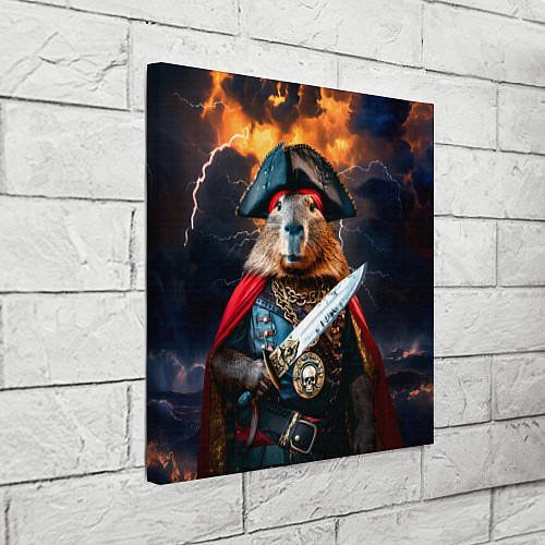 Картина квадратная Капибара - король пиратов / 3D-принт – фото 3