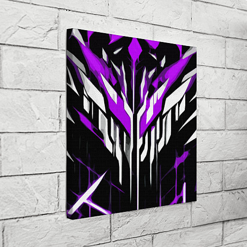 Картина квадратная Purple and white abstraction on a black background / 3D-принт – фото 3