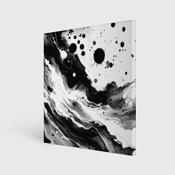 Холст квадратный Black and white abstraction - blots, цвет: 3D-принт