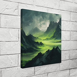 Холст квадратный Ядовитая горная местность - токсичная кислотная до, цвет: 3D-принт — фото 2