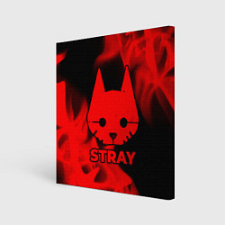 Холст квадратный Stray - red gradient, цвет: 3D-принт