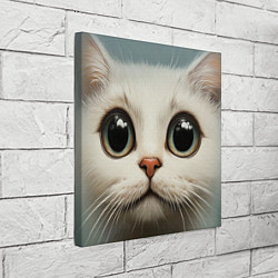 Холст квадратный Белый кот - big picture, цвет: 3D-принт — фото 2