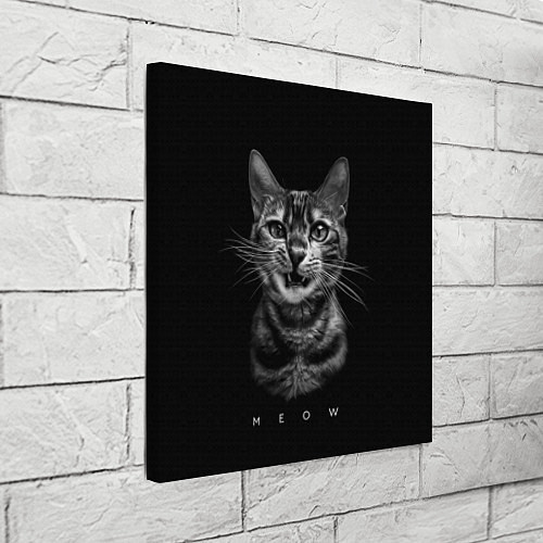Картина квадратная Cat meow black and white - big picture / 3D-принт – фото 3