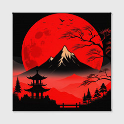 Холст квадратный Красный закат и горы, цвет: 3D-принт — фото 2