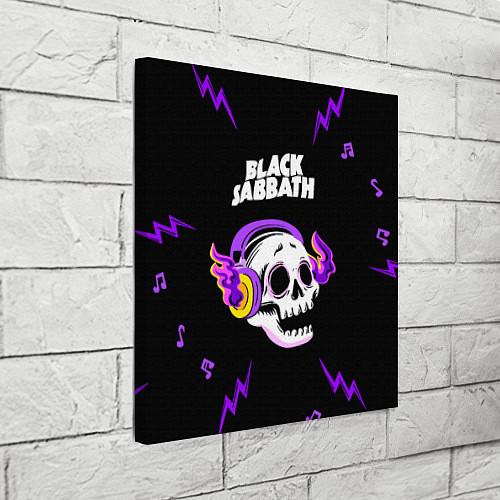 Картина квадратная Black Sabbath неоновый череп / 3D-принт – фото 3