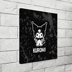 Холст квадратный Kuromi glitch на темном фоне, цвет: 3D-принт — фото 2