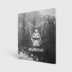 Холст квадратный Kuromi - grey gradient, цвет: 3D-принт