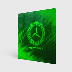 Холст квадратный Mercedes - green gradient, цвет: 3D-принт