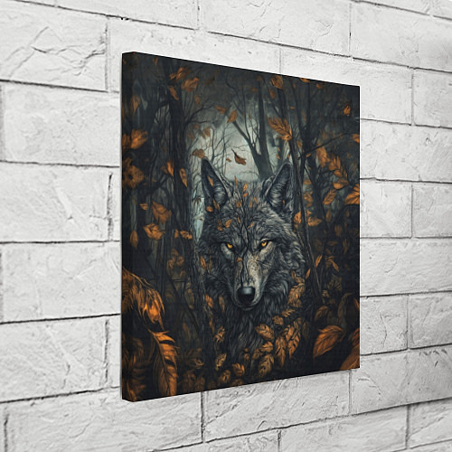 Картина квадратная Суровый волчара / 3D-принт – фото 3