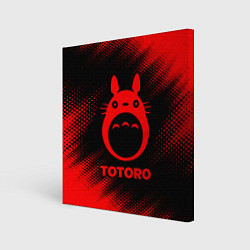 Холст квадратный Totoro - red gradient, цвет: 3D-принт