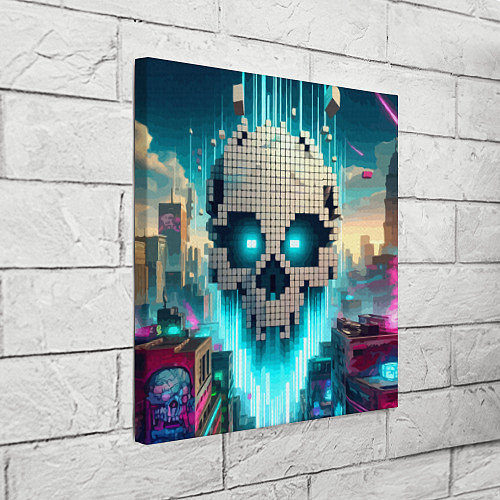 Картина квадратная Minecraft skull - ai art fantasy / 3D-принт – фото 3