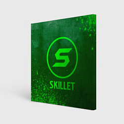 Холст квадратный Skillet - green gradient, цвет: 3D-принт