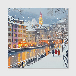 Холст квадратный Заснеженный Санкт-Петербург пейзаж, цвет: 3D-принт — фото 2