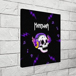 Холст квадратный Manowar неоновый череп, цвет: 3D-принт — фото 2