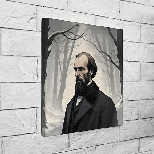 Картина квадратная Достоевский зимняя аллея / 3D-принт – фото 3