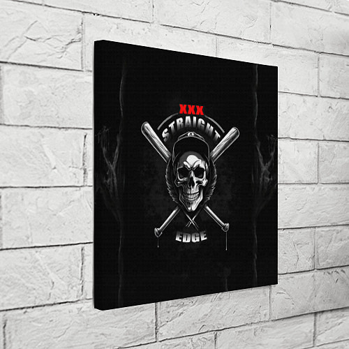 Картина квадратная Straight edge череп с битами / 3D-принт – фото 3