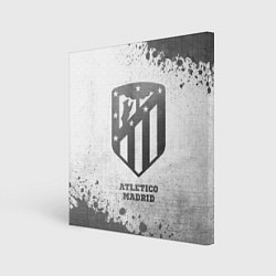 Холст квадратный Atletico Madrid - white gradient, цвет: 3D-принт