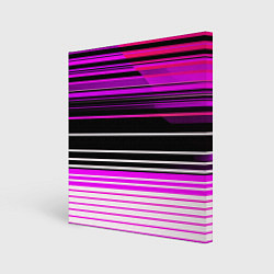 Холст квадратный Разноцветные вертикальные линии, цвет: 3D-принт