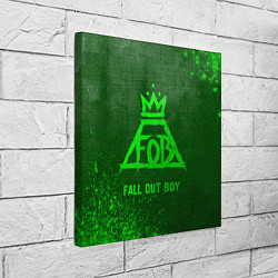 Холст квадратный Fall Out Boy - green gradient, цвет: 3D-принт — фото 2
