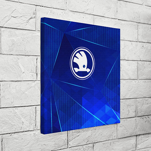 Картина квадратная Skoda blue poly / 3D-принт – фото 3