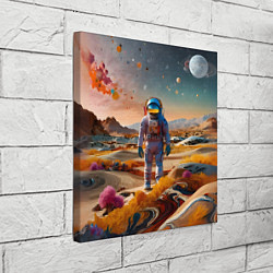 Холст квадратный Космонавт на красочной планете, цвет: 3D-принт — фото 2